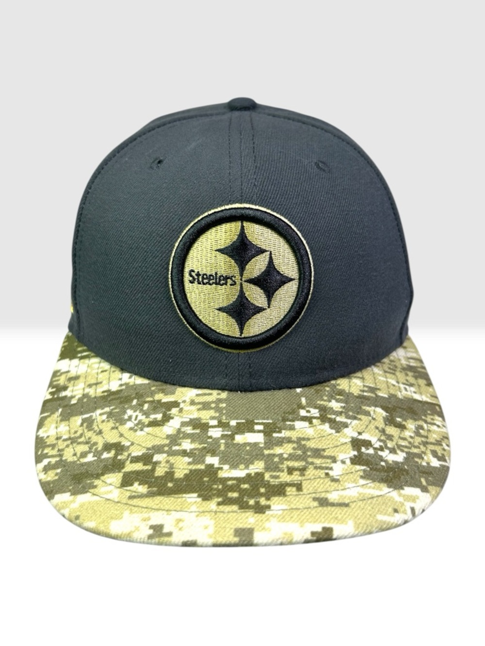 Pittsburgh Steelers New Era 59FIFTY 7 5/8 Fitted Hat Camo Brim NFL Military
